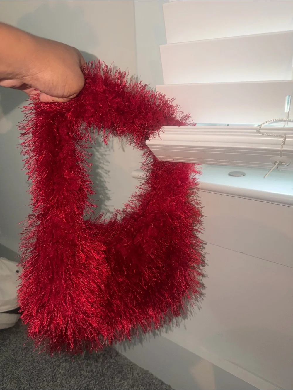 Red Fuzzy red purse -